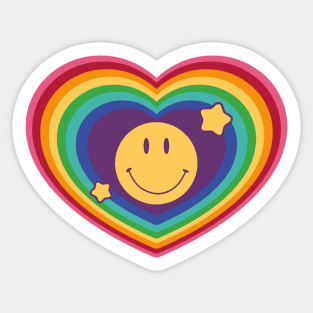 Smile big my rainbow heart Sticker